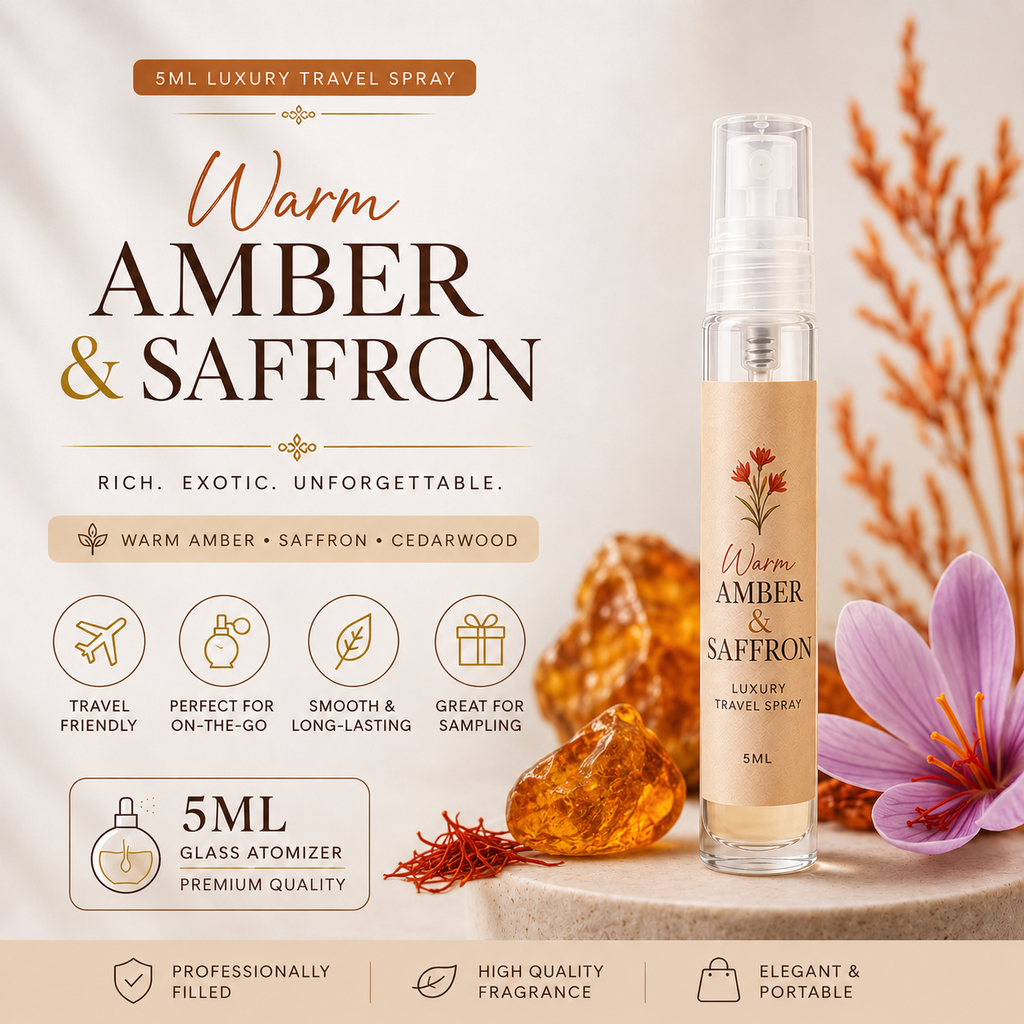 Warm Amber & Saffron | 5mL Luxury Travel Spray