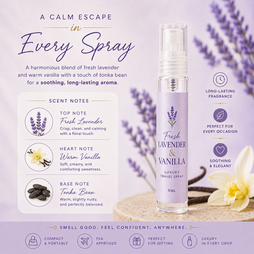 Fresh Lavender & Vanilla | 5mL Luxury Travel Spray